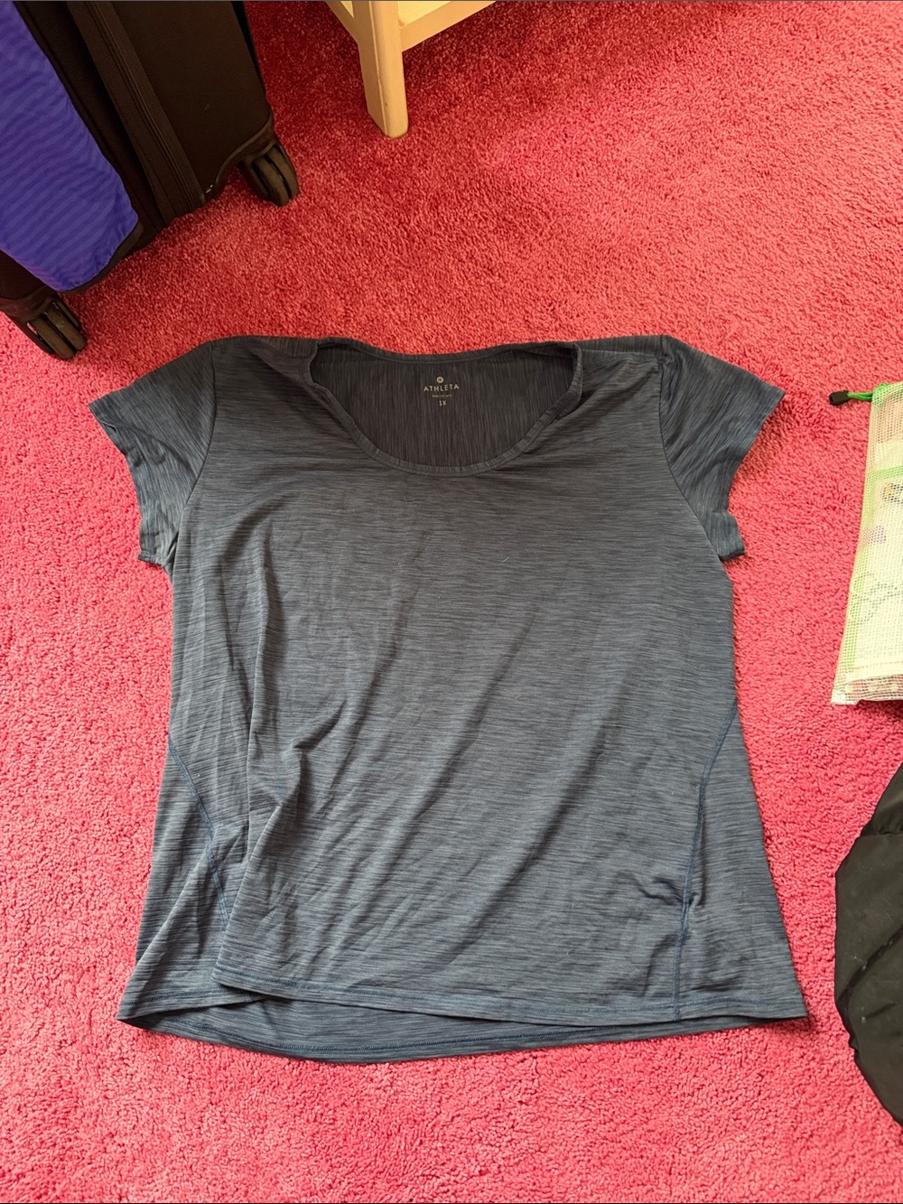 Athleta Blue Short sleeves shirt in 1X